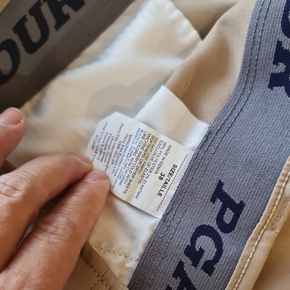 "Make Offer" PGA Tour Tan Flat Front Shorts Mid-Length - Picture 3 of 4